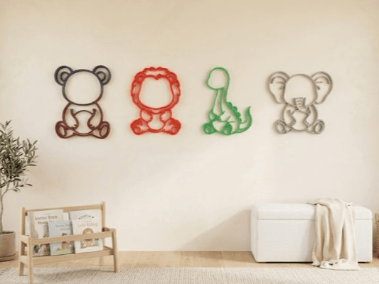 Minimalist Animal Line Art Wall Decor Set — 4