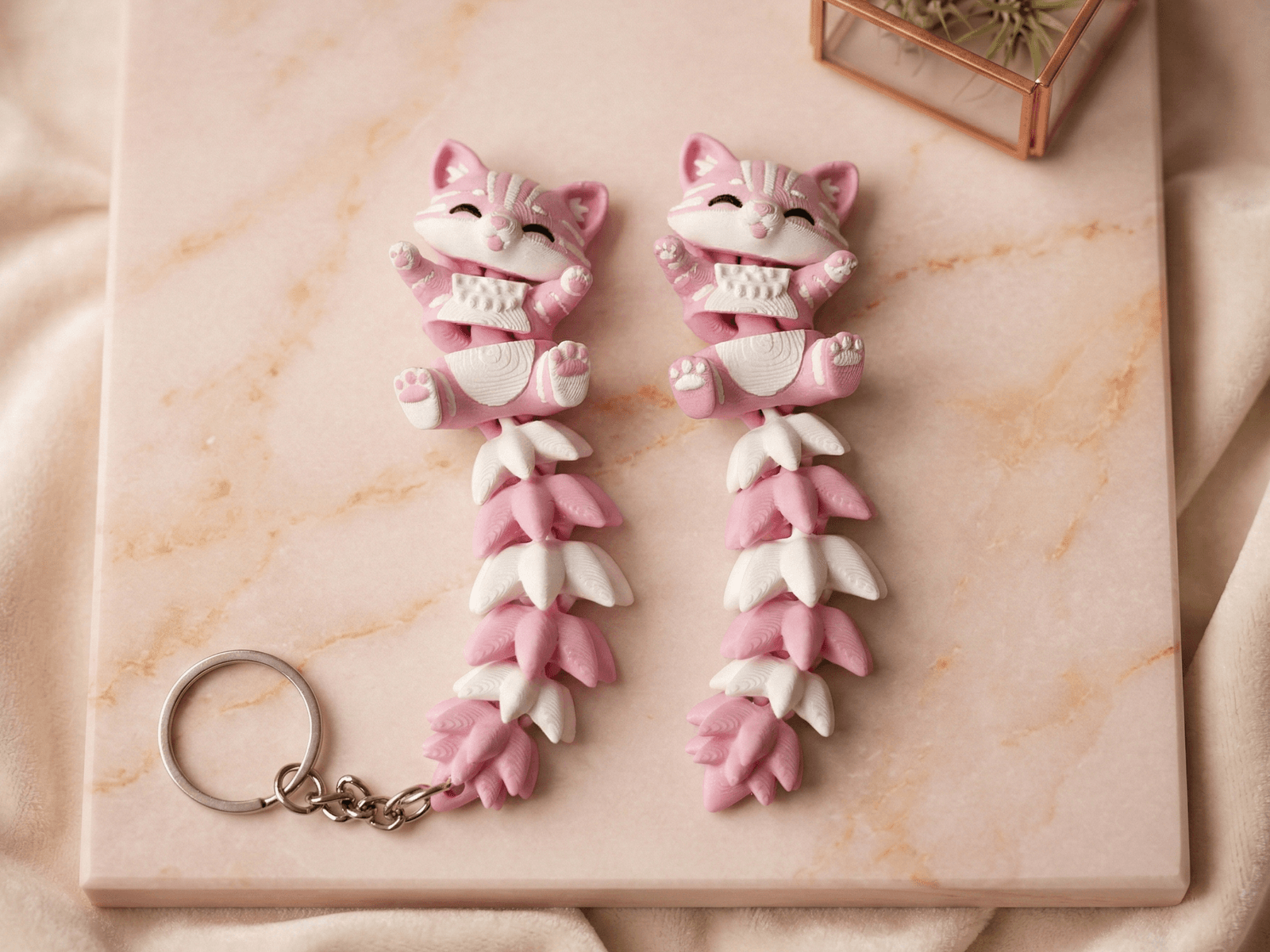 Fluffy Tail Cute Flexi Cat Toy / Keychain — 3