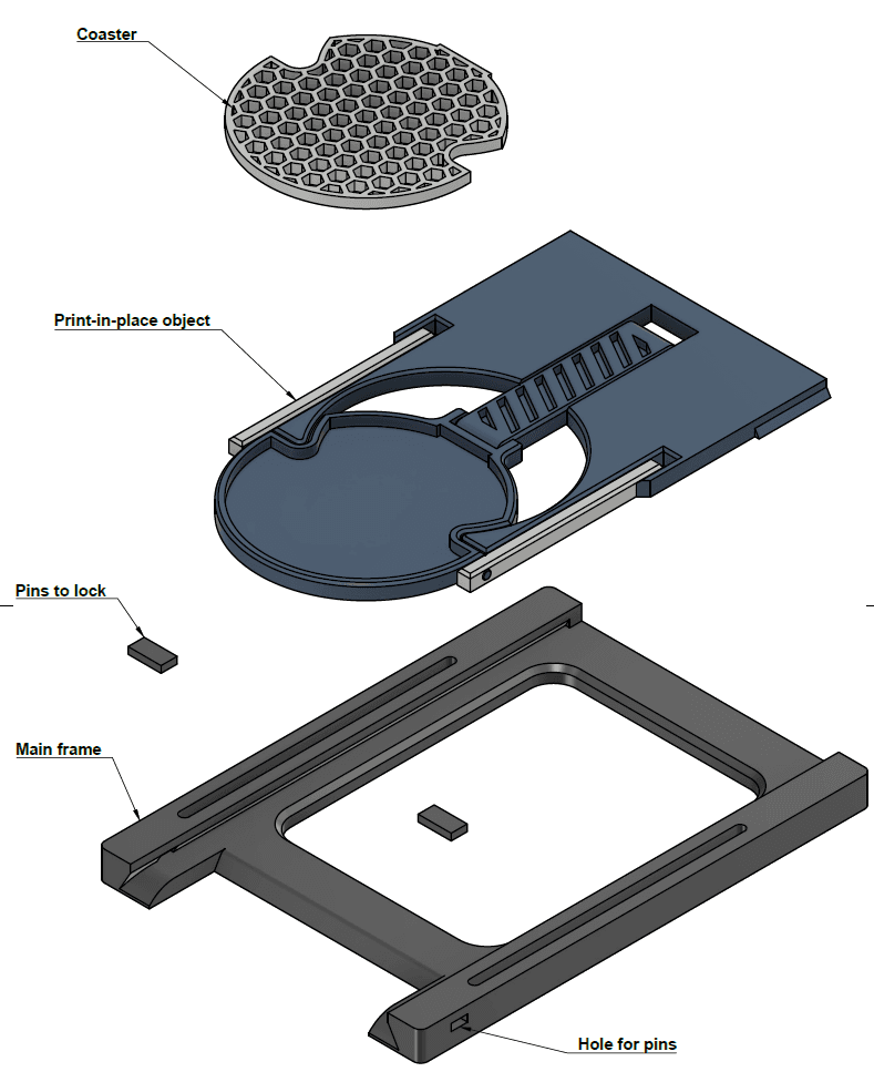 Parametric Foldable Under-Desk Cup Holder — 2