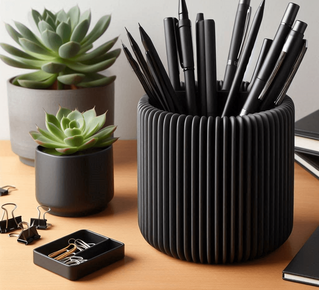 Modern Design Ribbed Pencil Holder, Pencil Cup — 1