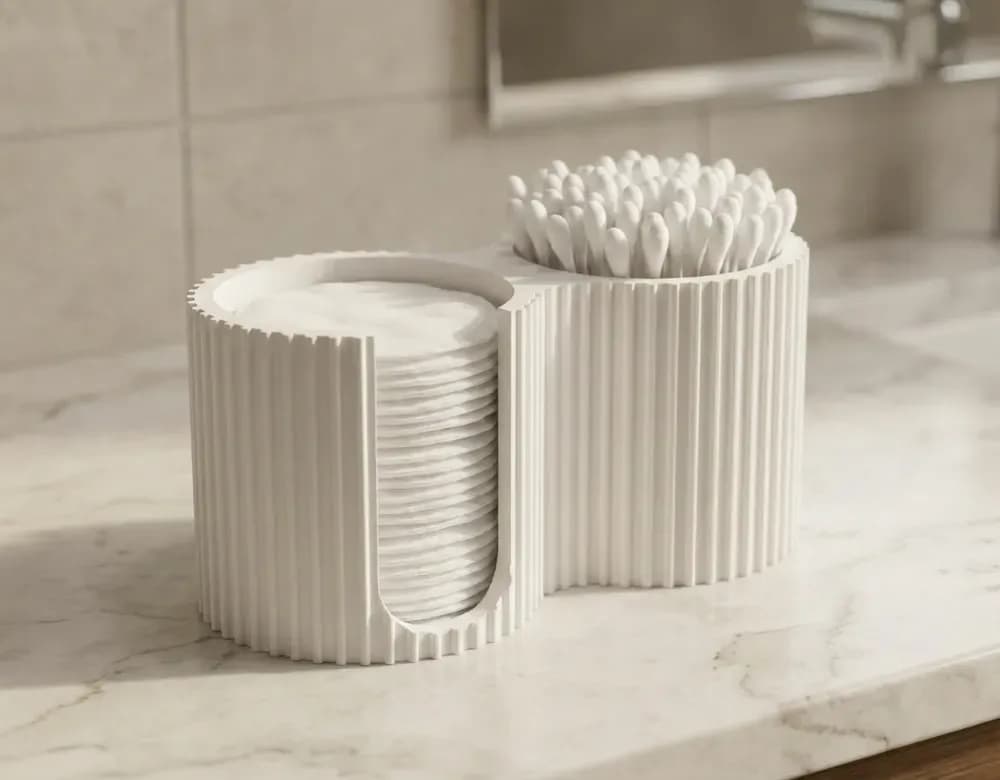 Pads & Swabs Holder Ribbed Bath Organizer (zoom out)
