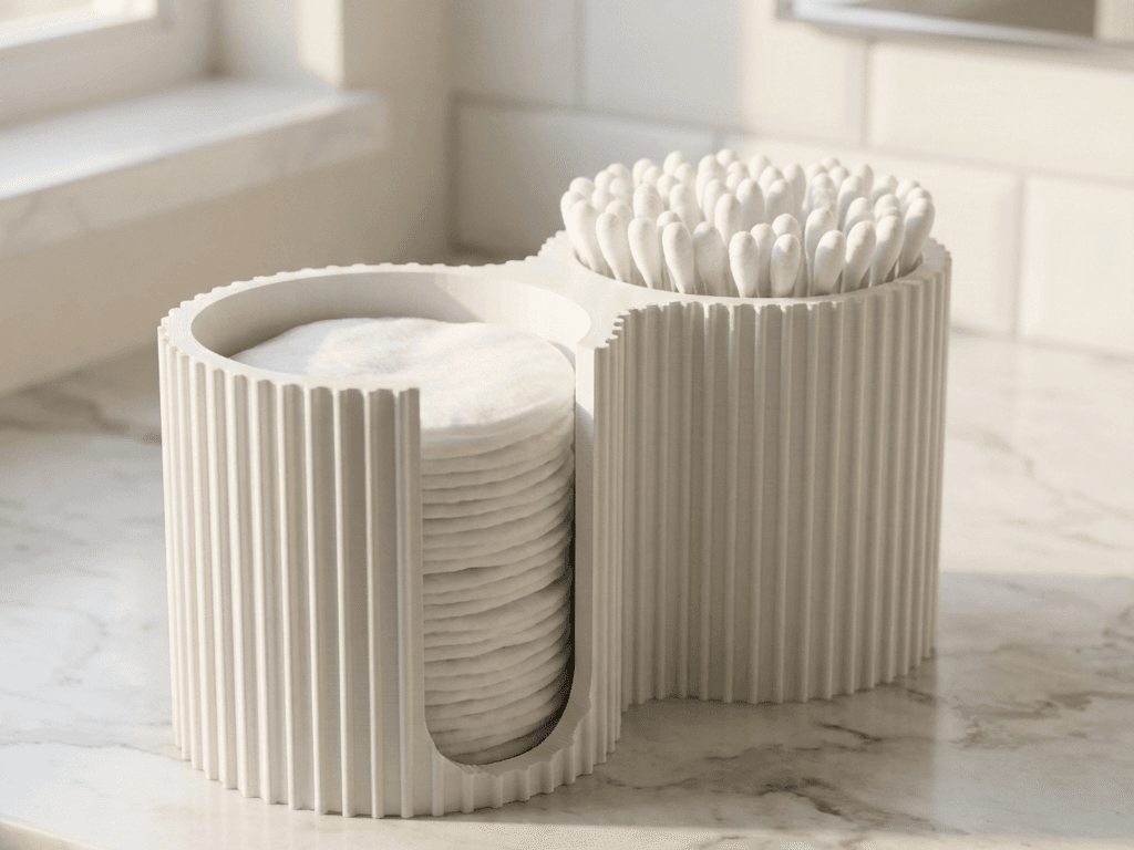 Pads & Swabs Holder Ribbed Bath Organizer — 2