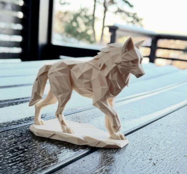 Ultra Low Poly Geometric Wolf Sculpture — 4