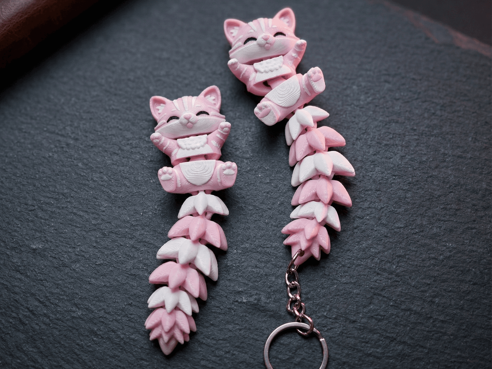 Fluffy Tail Cute Flexi Cat Toy / Keychain — 8