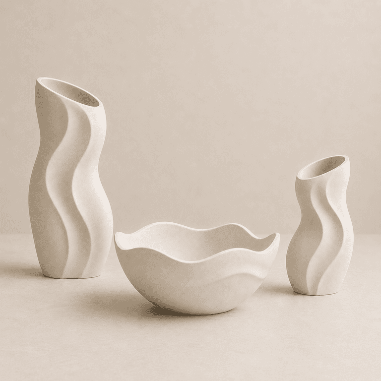 modern wave vase set — 1
