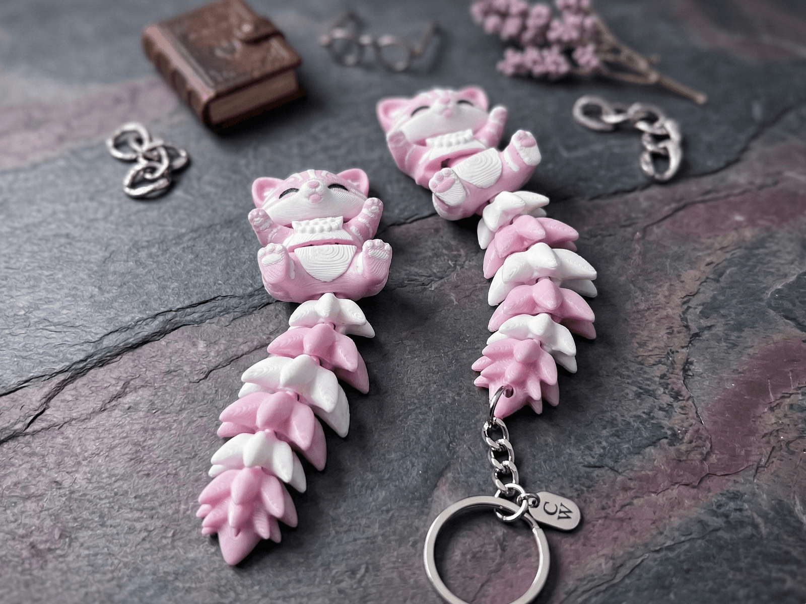Fluffy Tail Cute Flexi Cat Toy / Keychain — 4