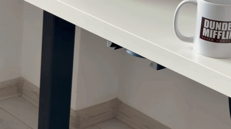 Parametric Foldable Under-Desk Cup Holder — 1