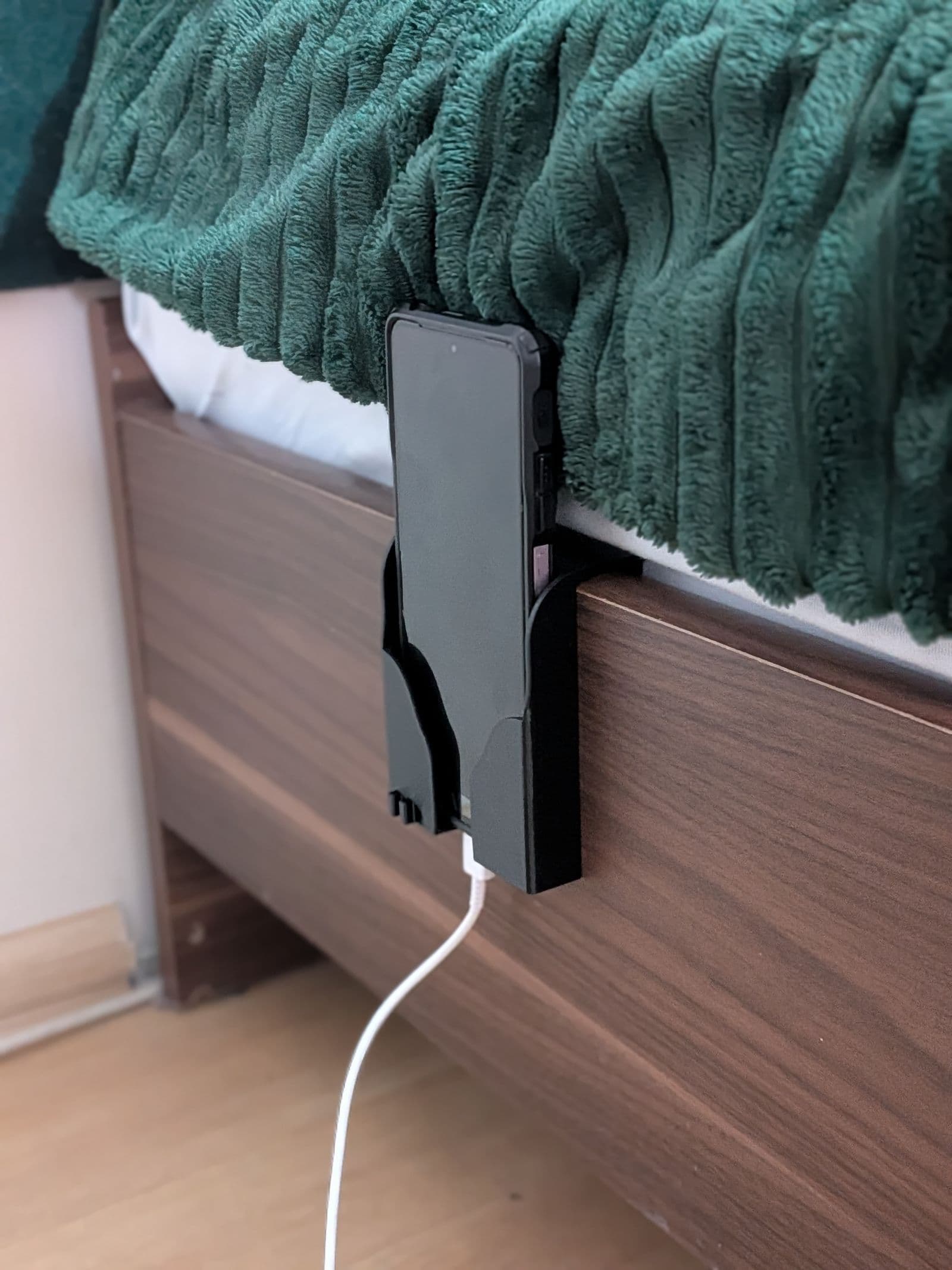 Bedside Phone Holder - Hook Over Bed Frame — 1