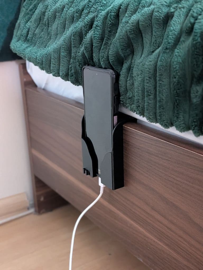 Bedside Phone Holder - Hook Over Bed Frame — 1