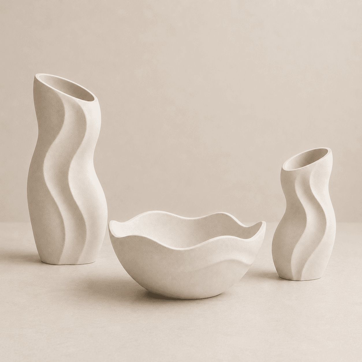modern wave vase set — 1