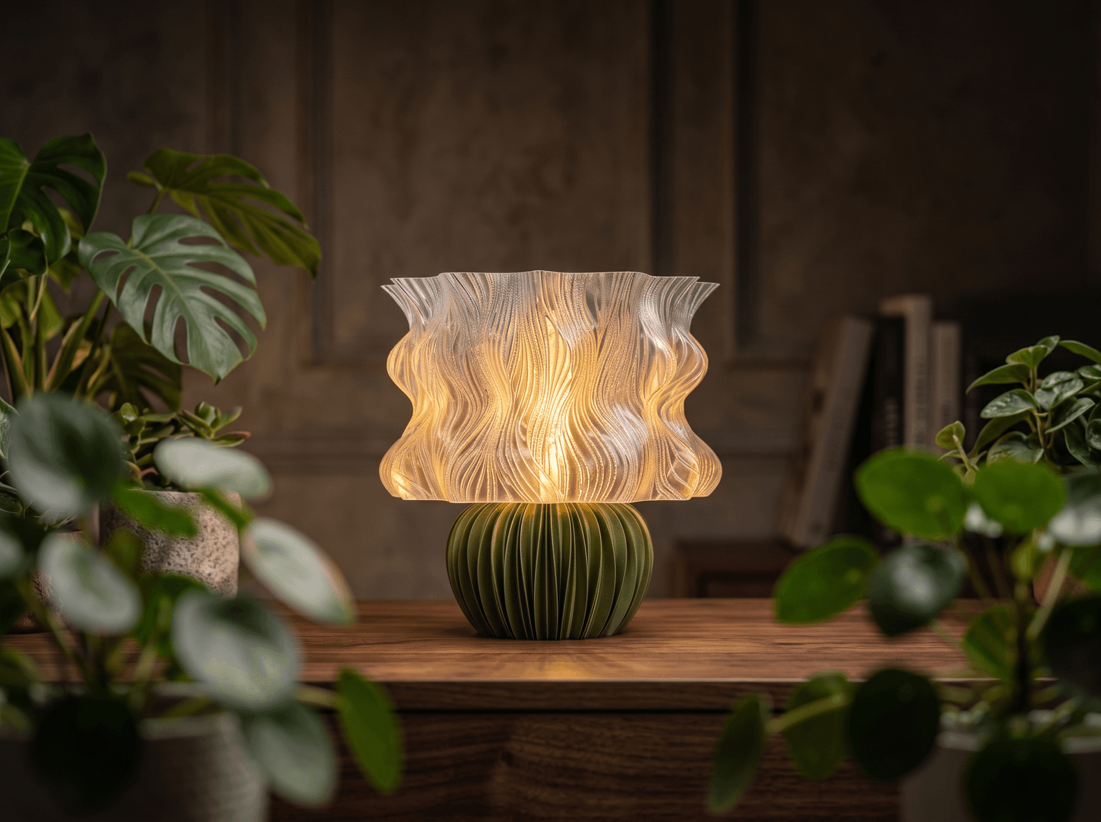 Mossglow Organic Table Lamp – Ambient Decor Lamp — 1