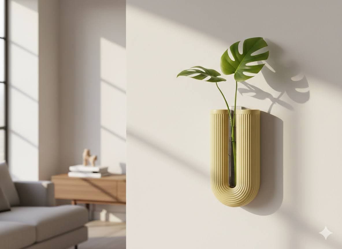 Modern Ribbed Propagation Vase — 1