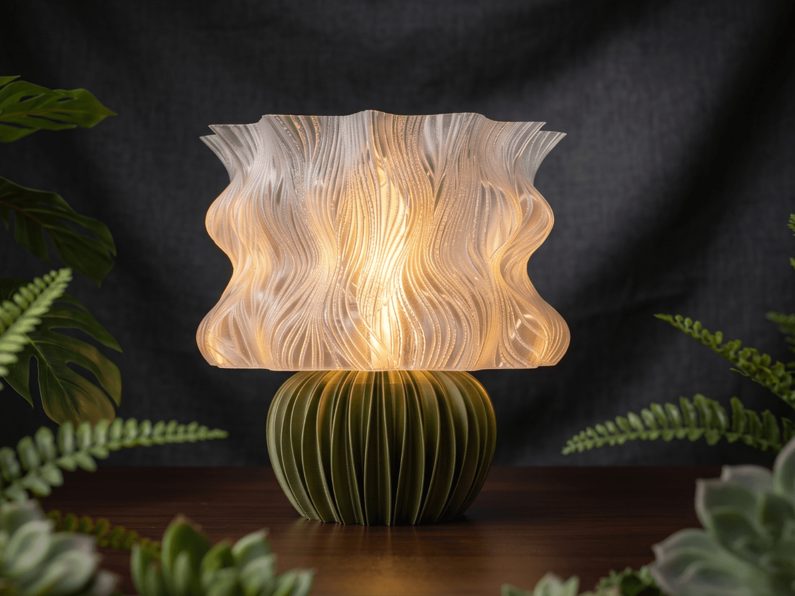 Mossglow Organic Table Lamp – Ambient Decor Lamp — 4