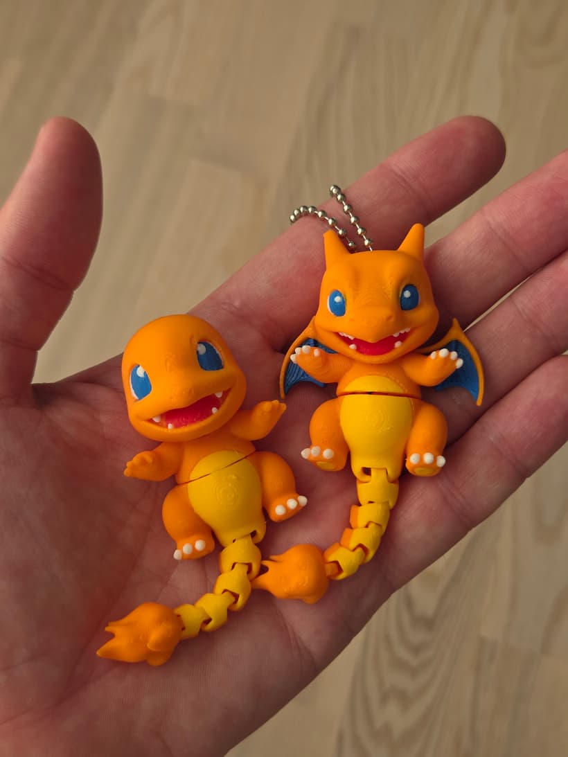 Articulated Charmander Dragon Keychain — 1