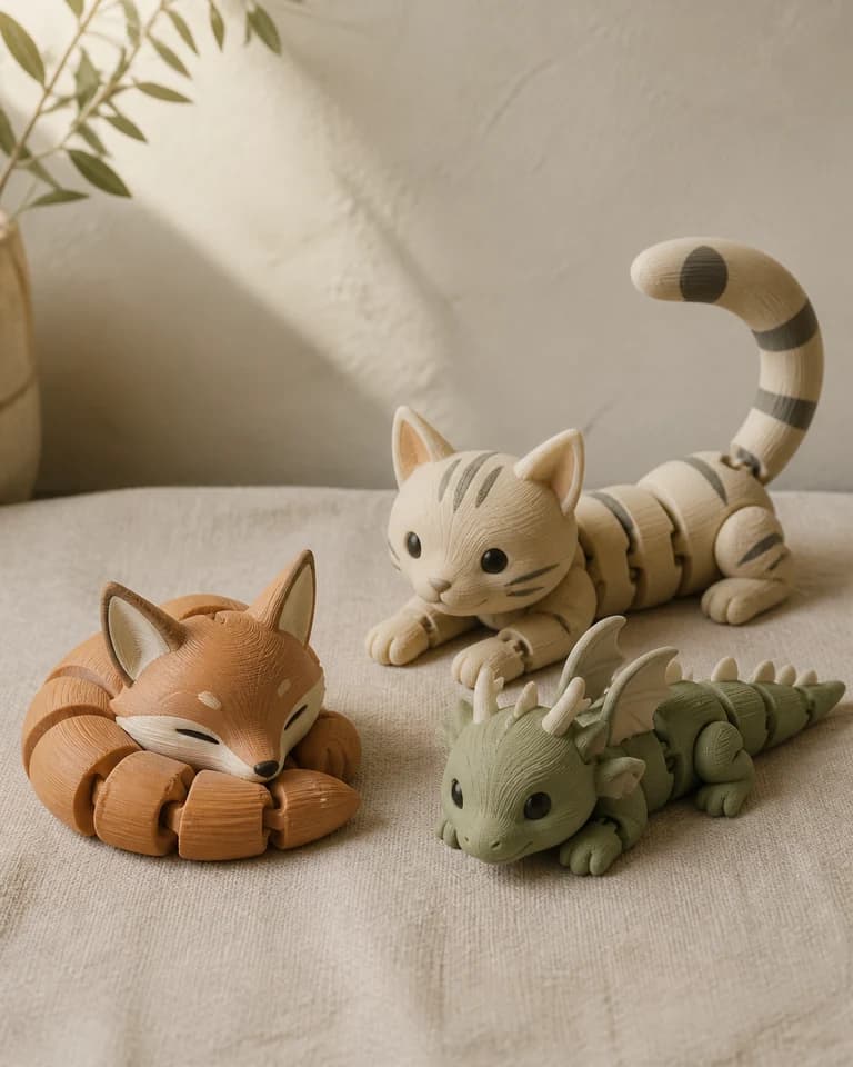 Toy — articulated 3D-printed animals